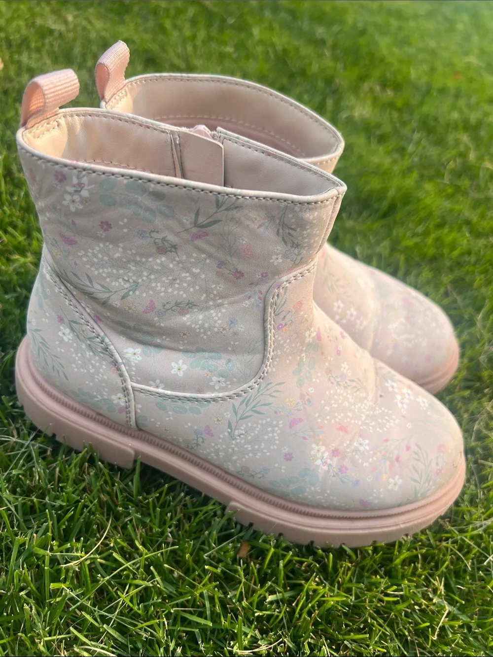 🏅 10/$10 Cat & Jack Pink Floral Girls' Ankle Boots